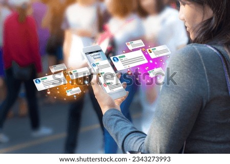 customer experience,review concept.Hands holding mobile phone