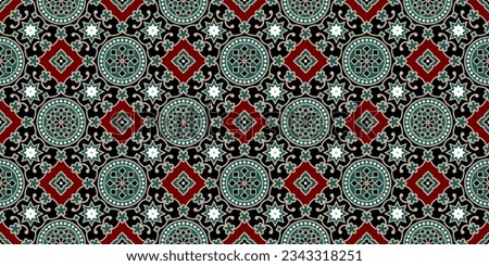 Textile digital motif pattern decor border ikat ethnic rugs Mughal paisley abstract baroque Flowers chunri damask motifs for women clothing front back and dupatta. Frame gift card wallpaper elements.