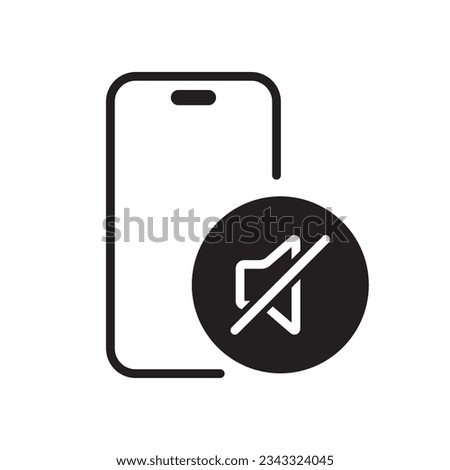Silent phone mode icon vector. Smartphone mute speaker symbol in flat style