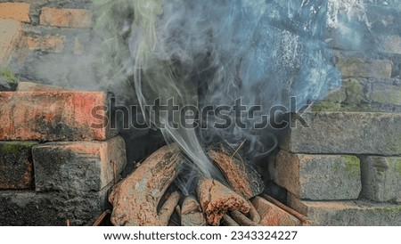 smoke produced from burning wood