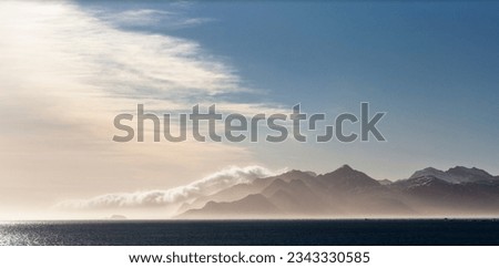 backlit mountains; South Georgia; Back-lit mountains; South Georgia