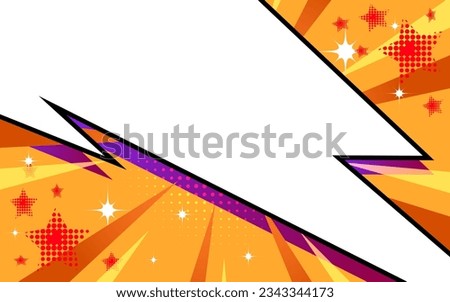 orange color comic background with empty space