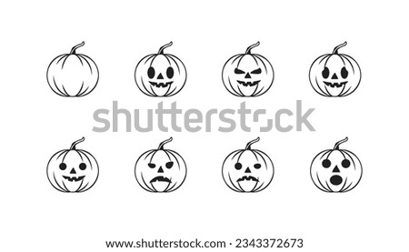 Pumpkin icon for your symbol in flat, simple, outline design. Pumpkin silhouette isolated on white background.