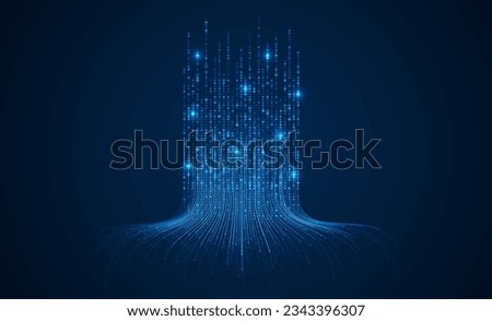 Technology background. Big data visualization concept. Information artificial neural network Royalty-Free Stock Photo #2343396307