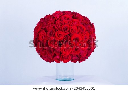 ฺBeautiful bouquet arranged in a vase, on a white background