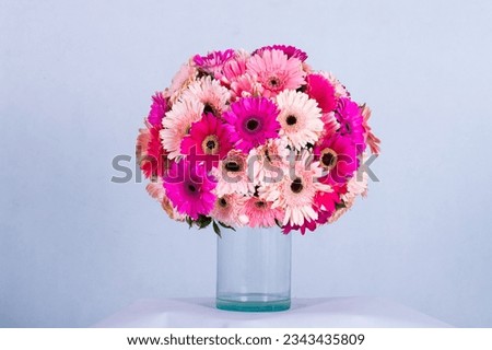 ฺBeautiful bouquet arranged in a vase, on a white background