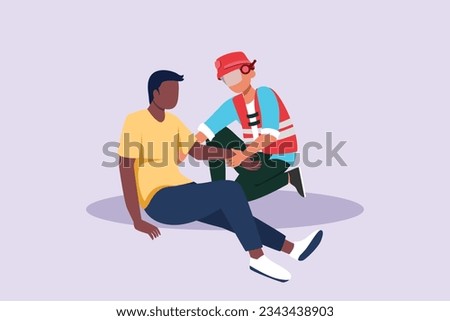 First aid. Emergency rescue concept. Colored flat vector illustration isolated.  Royalty-Free Stock Photo #2343438903