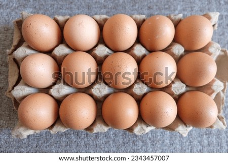 A group of brown chicken's eggs 