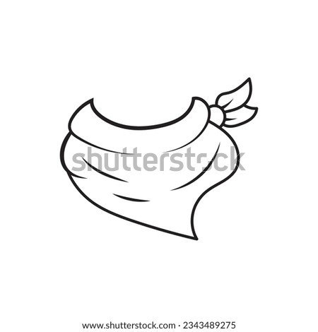 Hand drawn Kids drawing Cartoon Vector illustration scarf icon Isolated on White Background Royalty-Free Stock Photo #2343489275
