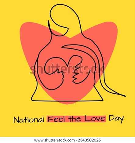 vector illustration of woman's hand holding heart.one continuous line National love feeling Day on 7th September