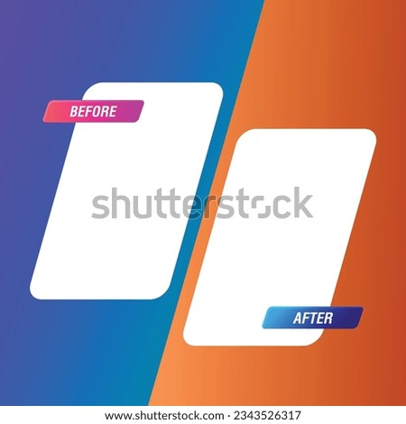 Gradient before and after background template. Two team vector templates. abstract graphical element. choose between two frames. Royalty-Free Stock Photo #2343526317