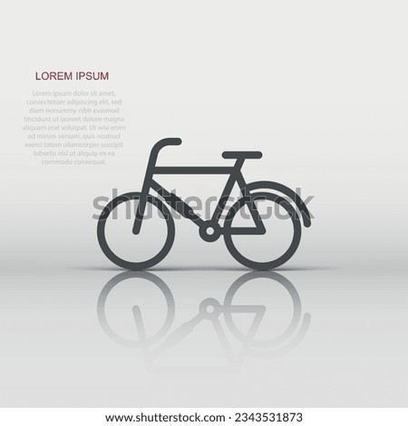 Bicycle icon in flat style. Bike exercise vector illustration on white isolated background. Fitness exercise sign business concept.