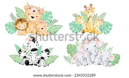 Safari animals collection, cartoon animals, birthday animals, baby shower safari animals 