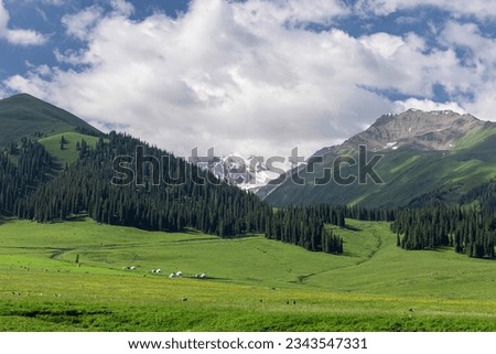 Natural scenery of Narat prairie in Xinjiang（Translation:Sky grassland Narati）