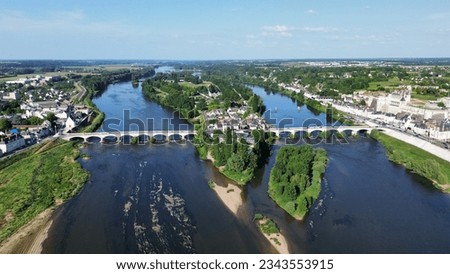 drone photo l'ile d'or Amboise France europe Royalty-Free Stock Photo #2343553915