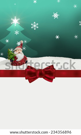 greeting card santa clause snow turquoise - merry christmas