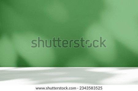 Green Bg Kitchen Background Floor Backdrop Empty Counter Podium Environment Shadow Leaves Plant Minimal Desk Studio Room Wall Pattern Abstract 3d Summer spring Table Space Marble Mockup Presentation. 