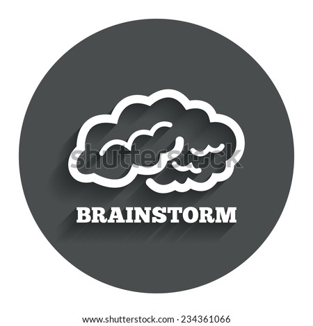 Brainstorm sign icon. Human think intelligent smart mind. Gray flat button with shadow. Modern UI website navigation. Vector