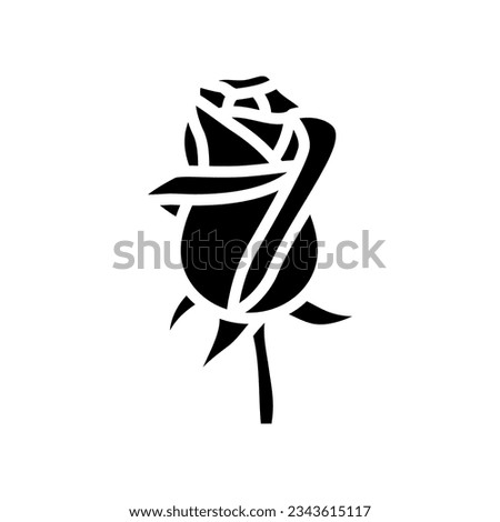 red roses love glyph icon vector. red roses love sign. isolated symbol illustration