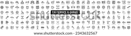Car service and repair icons element. Garage, engine, oil, maintenance, accelerate icon Royalty-Free Stock Photo #2343632567