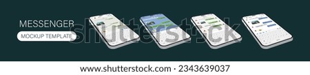 Smartphone Perspective View. Message Bubble Chats for Smartphones with Vector Chat Boxes Designed for Mobile Messaging Applications. Vector.