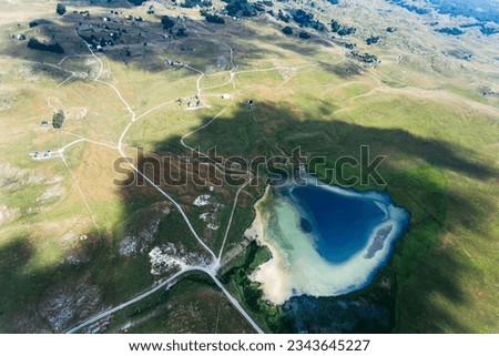 Aerial View On Picturesque Mountain Lake