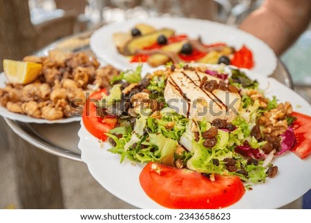 meal, olives, snails, salad, sausage, aperitive, outdoor, comestible, food Royalty-Free Stock Photo #2343658623
