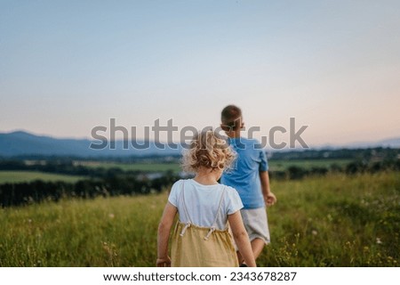 Kids spending summer with grandparents in the countryside.