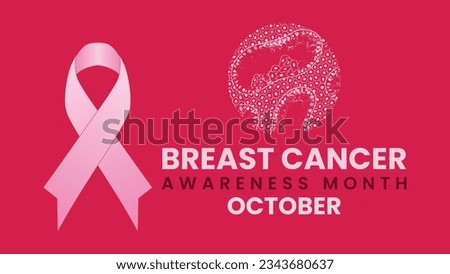 Breast cancer awareness month bannar with center cancer tissue