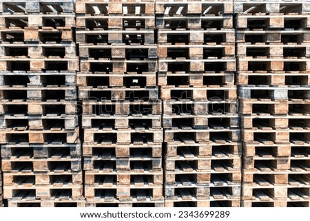 stack of wood pallet for shipping warehouse, cargo and logistic industry 