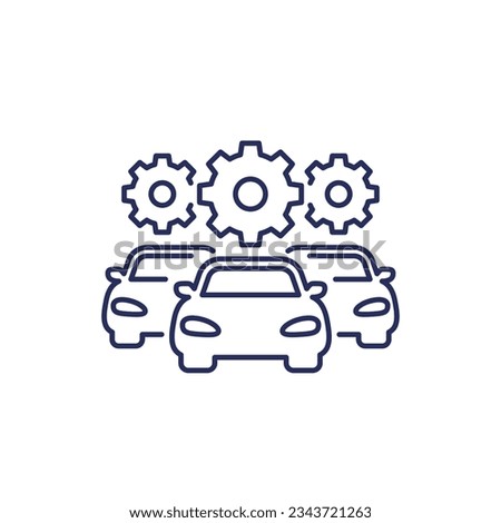 car fleet management icon, line vector Royalty-Free Stock Photo #2343721263