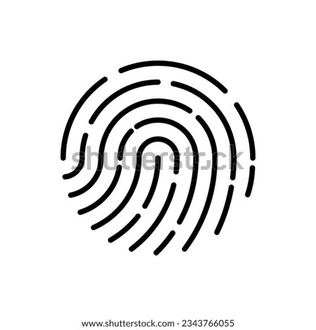 Fingerprint recognition icon isolated on a white background. Vector illustration.