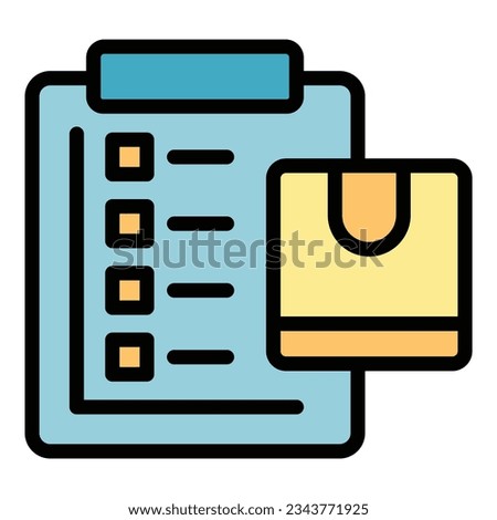 Parcel board icon outline vector. Service order. Map date color flat