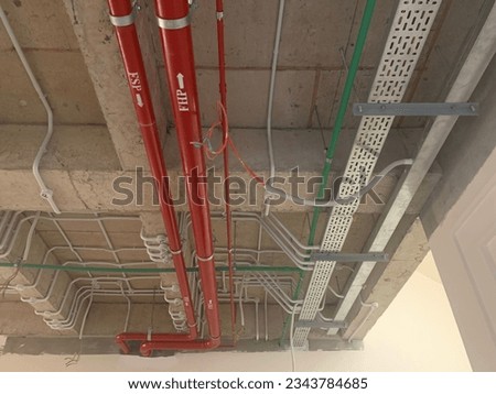 The MEP System is installed before the installation of the ceiling for the building. 
It is usually installed all items done and testing completed, it can be closed the ceiling.