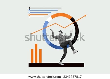 Composite creative photo illustration collage of carefree happy man celebrate successful investments isolated white color background