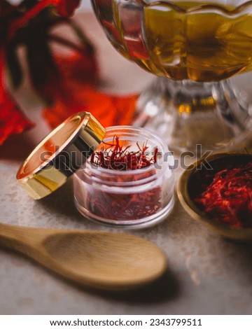 Discover Kesar - Nature's Golden Elixir!
Indulge in saffron's luxury. Handpicked from saffron fields, it adds vibrant color and rich flavor.  Royalty-Free Stock Photo #2343799511