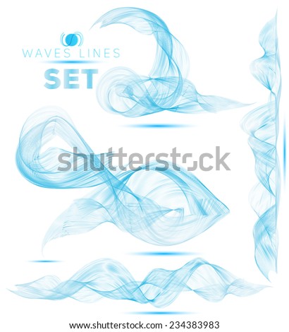 great set of beautiful blend massive waves abstract background for design