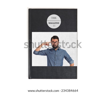Young hipster man making crazy gesture