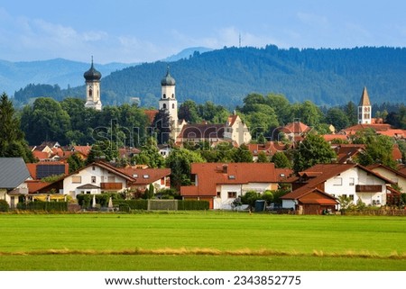 Isny im Allgau town is a popular travel destination in picturesque german Alps mountains, Bavaria, south Germany Royalty-Free Stock Photo #2343852775