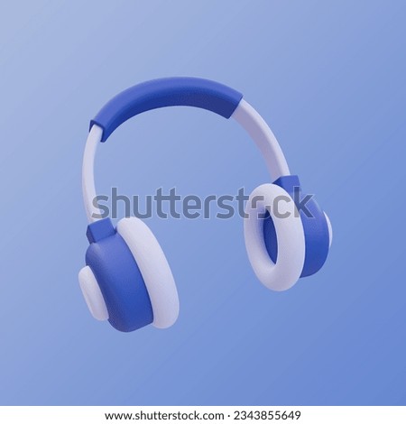 3d minimal wireless headphones. music listening concept. 3d illustration. clipping path included.