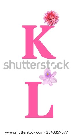 pink english alphabet on white background
