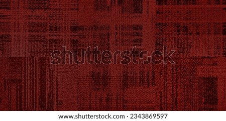 modern and uneven dark red tartan woven carpet textures in seamless pattern design. distressed texture of weaved rug fabric. office or hotel carpet for floor covering in luxury mood. Royalty-Free Stock Photo #2343869597
