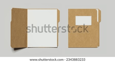 Folder, open and closed. view from above. clean file. Royalty-Free Stock Photo #2343883233