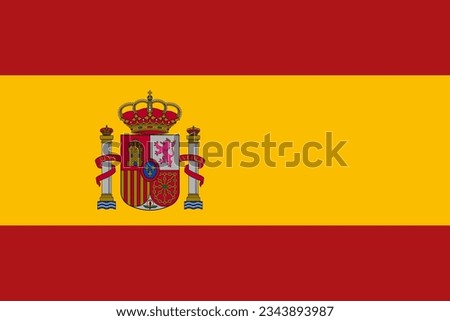 National flag of Spain. Vector illustration.