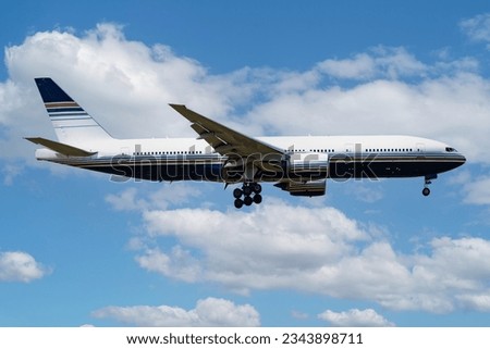 Untitled passenger plane at airport. Aviation industry and aircraft. Air transport and flight travel. International transportation. Fly and flying. Creative photography. Commercial theme.