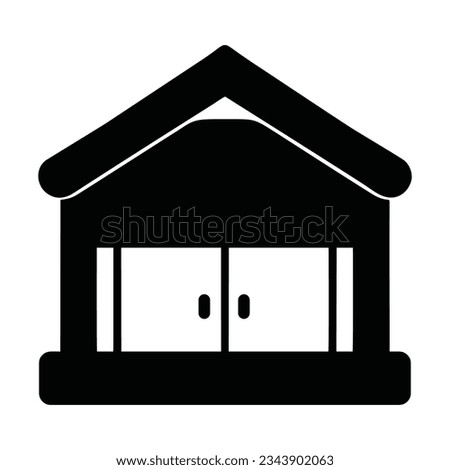 warehouse building isolated icon vector 