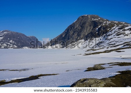 The wild Norwegian mountain landscape near Dalsnibba, Geiranger