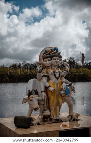 Statue in Grand Bassin temple area in Mauritius