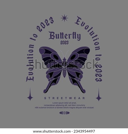 Butterfly vector settreetwear design for t-shirt screen printing