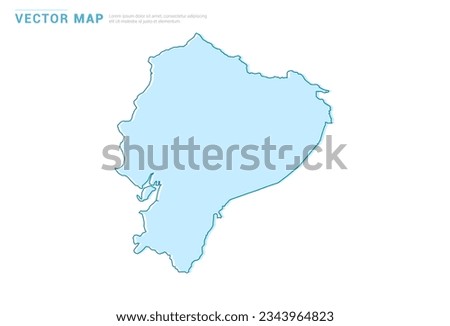 Ecuador map blue silhouette isolated on white background, illustration template vector.